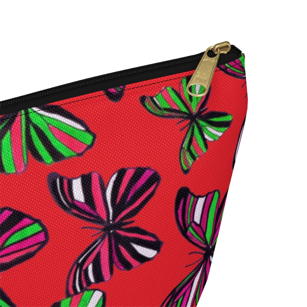 Butterflies Red Accessory Pouch