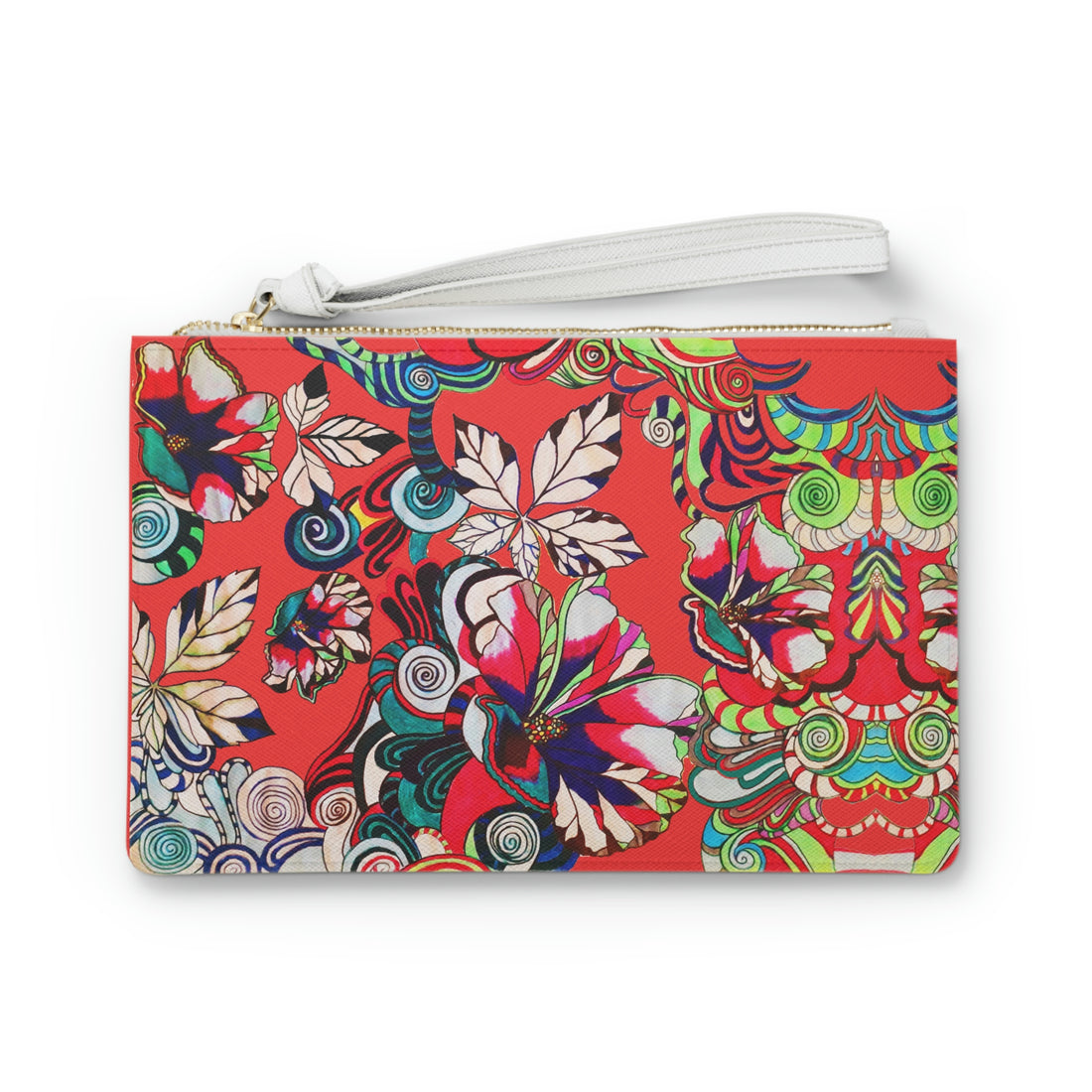 Vermillion Floral Pop Clutch Bag