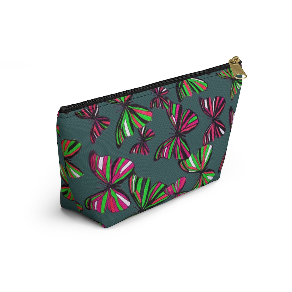 Butterflies Military Green Accessory Pouch