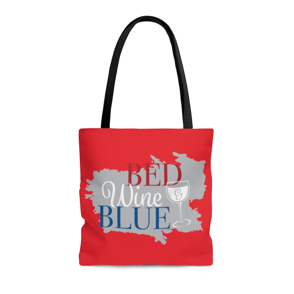 AOP Bed & Wine Scarlet Tote Bag