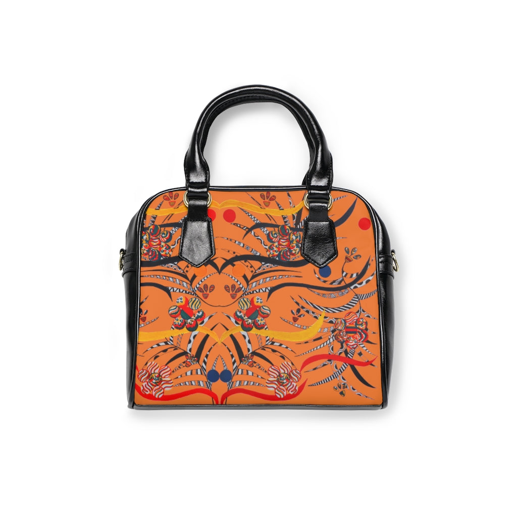 peach animal & jungle print handbag