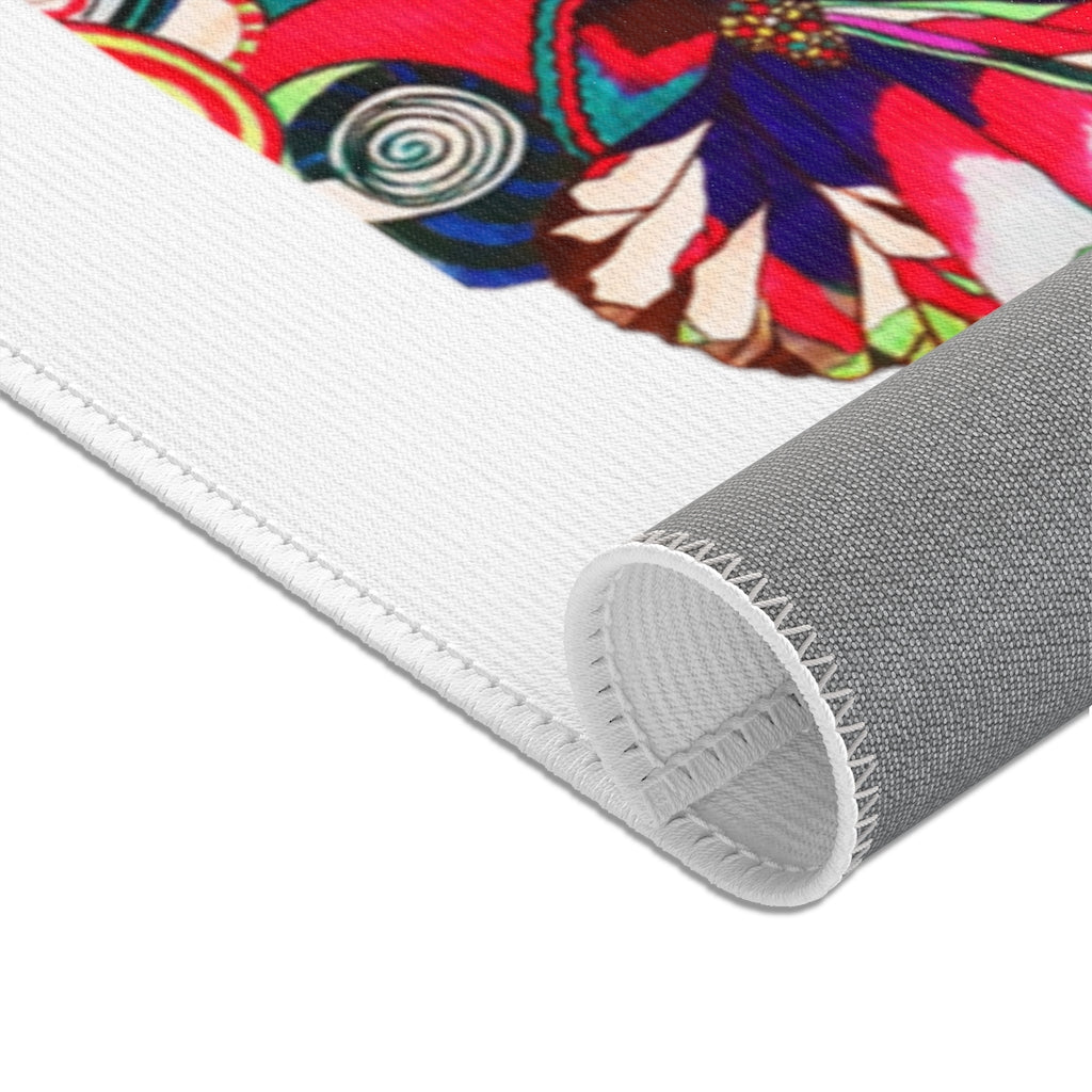 Artsy Floral Pop White Area Rug