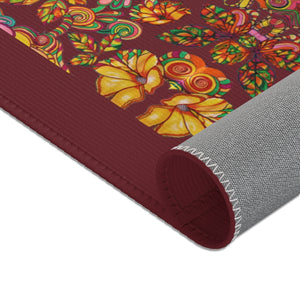 Artsy Floral Marsala Area Rug