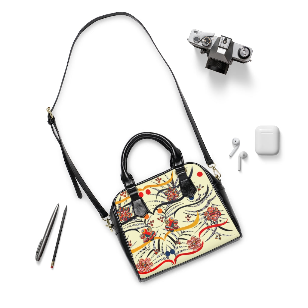 cream animal & jungle print handbag