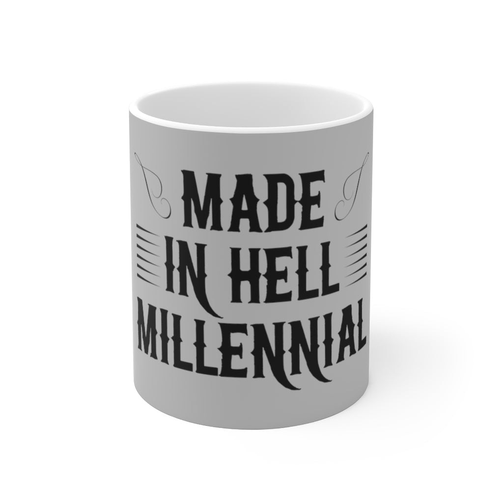 Millennial White Grey Ceramic Mug 11oz