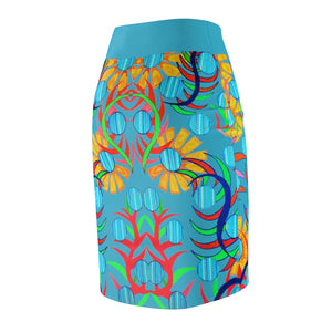 Sunflower Aqua Pencil Skirt