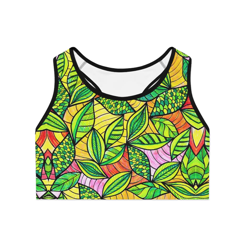 Tropical Print (AOP) Sports Bra