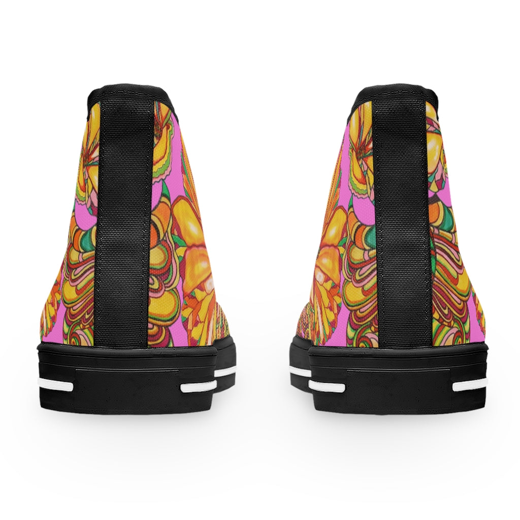 Rose Artsy Floral Women's High Top Sneakers