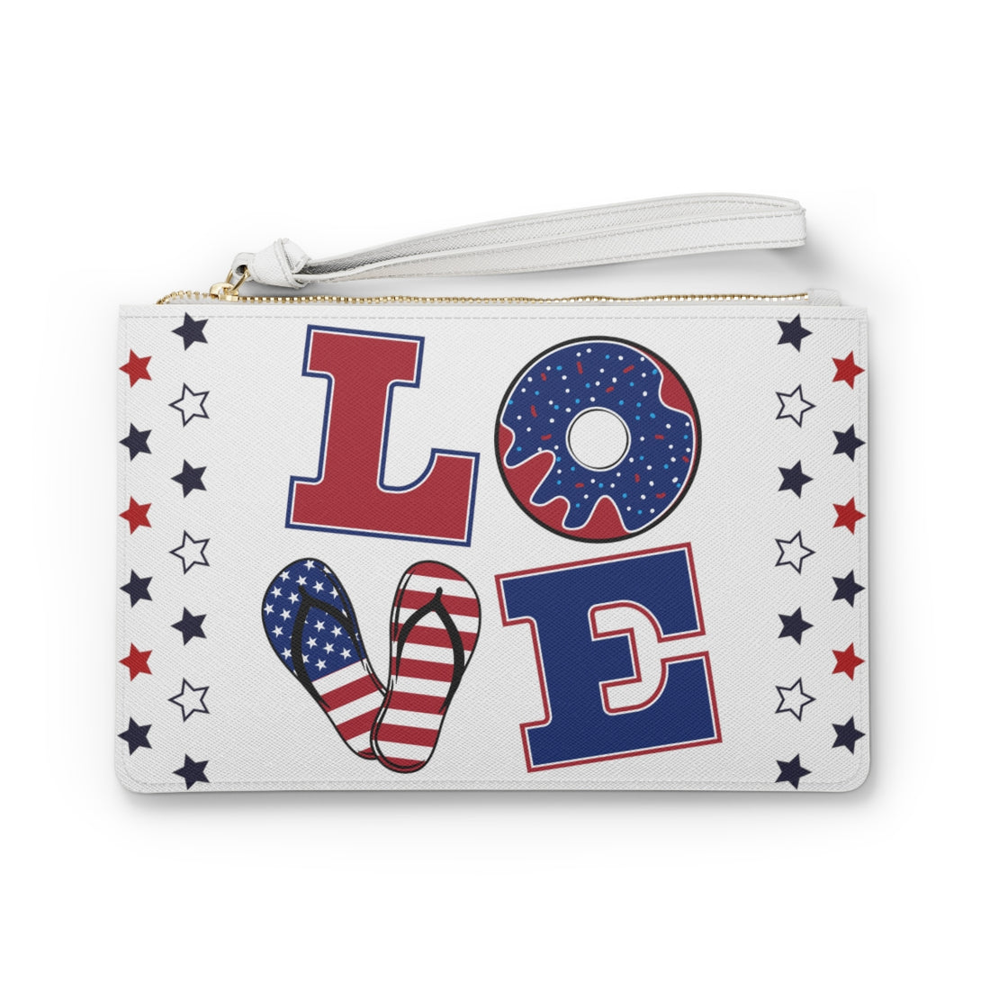 White American Love Clutch Bag