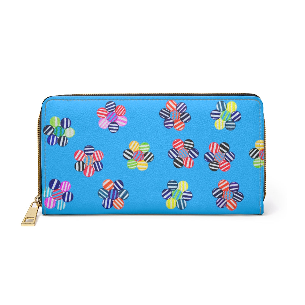 Aqua Candy Floral Zipper Wallet