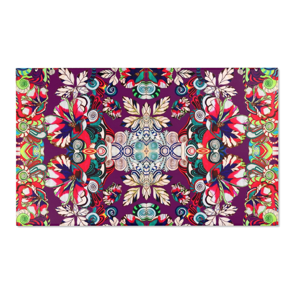 Artsy Floral Pop Orchid Area Rug