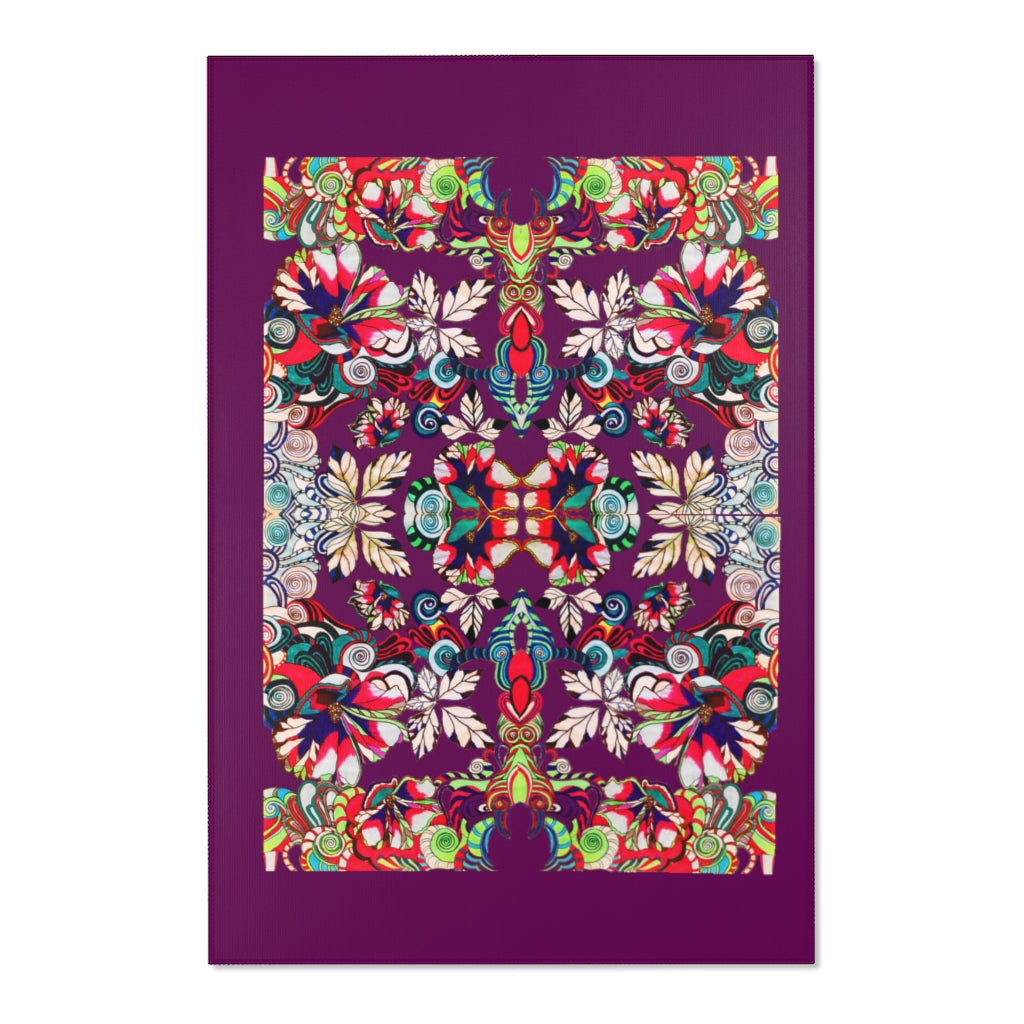 Artsy Floral Pop Orchid Area Rug