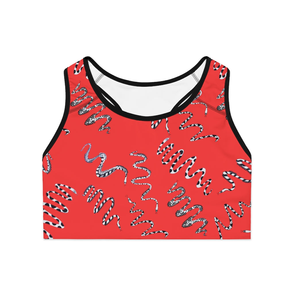 Vermillion Snake Print (AOP) Sports Bra