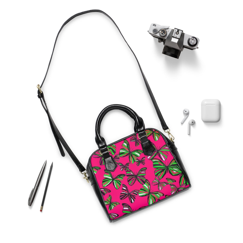 Hot Pink Butterflies AOP Handbag