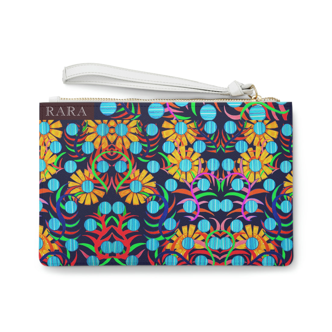 Ink Sunflower Print Clutch Bag