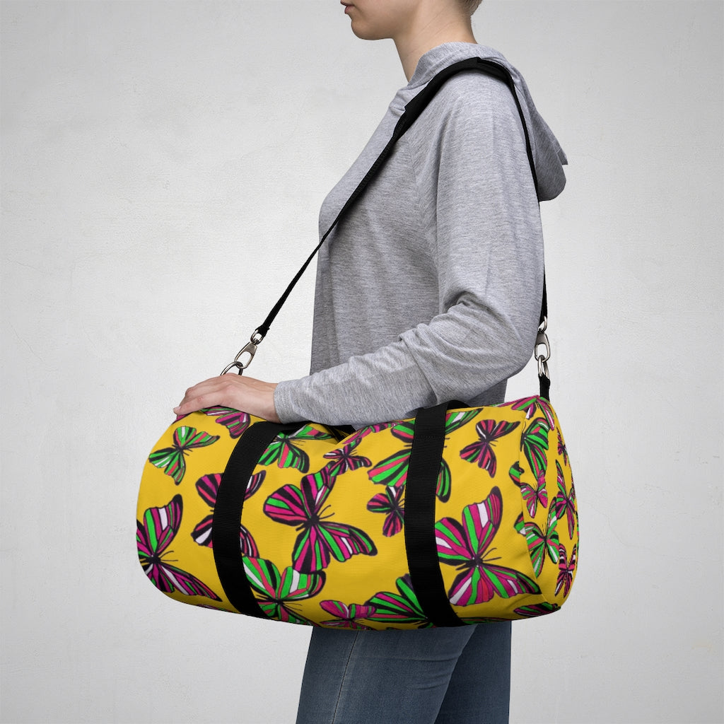 Butterflies Yellow Duffel Bag