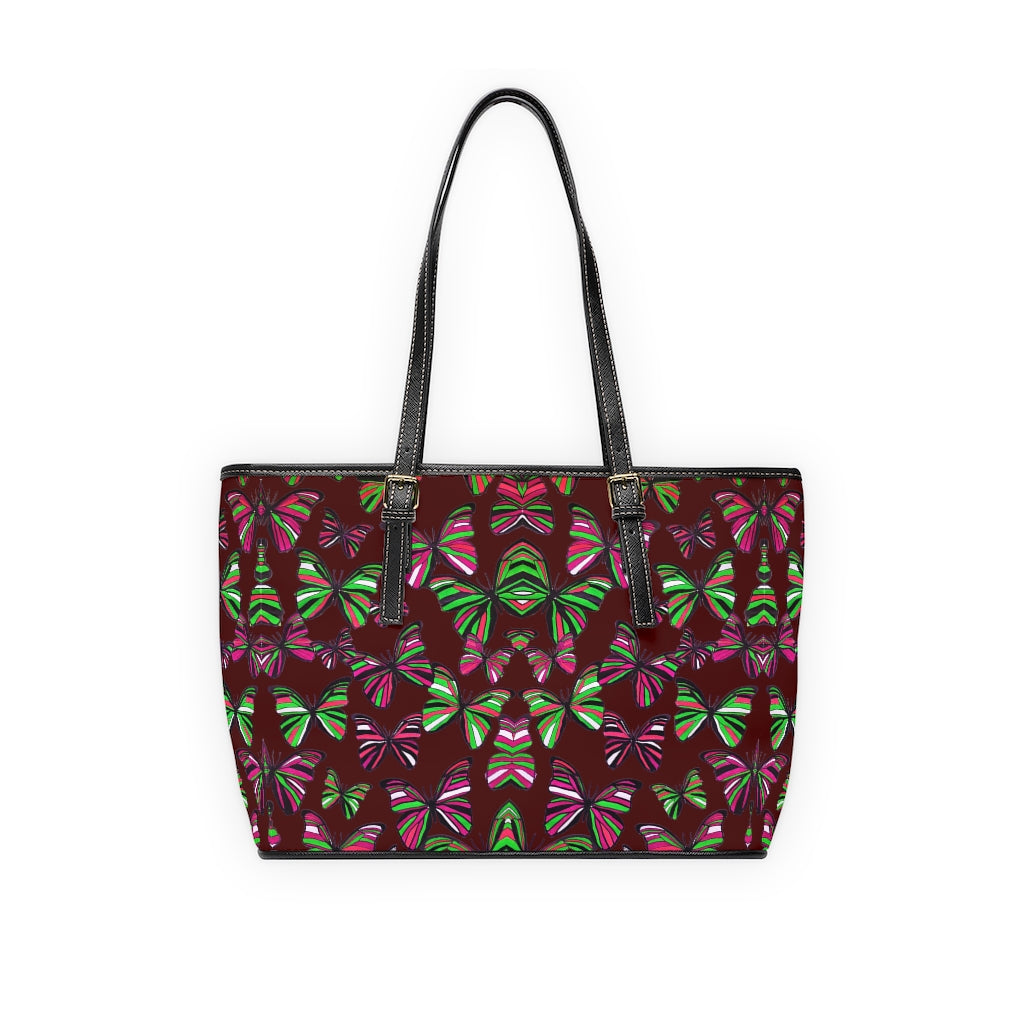 marsala butterfly tote bag