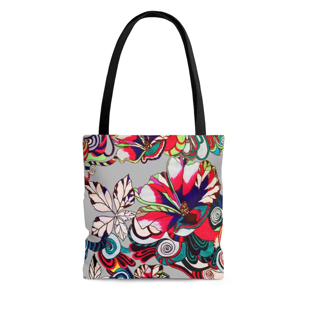 AOP Artsy Floral Pop Slate Tote Bag