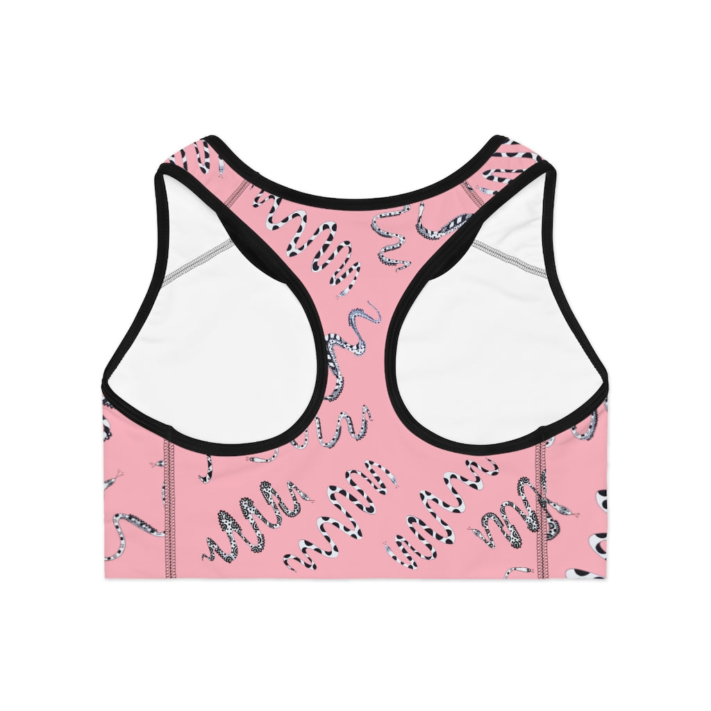 Blush Snake Print (AOP) Sports Bra