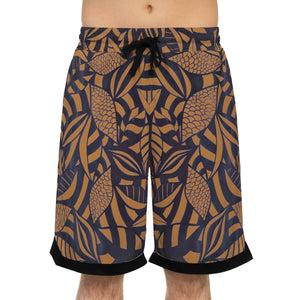 tussock tropical print basketball shorts