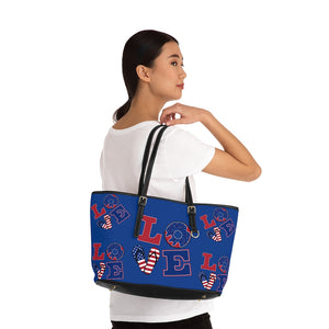 Royal Blue LOVE PU Leather Shoulder Bag