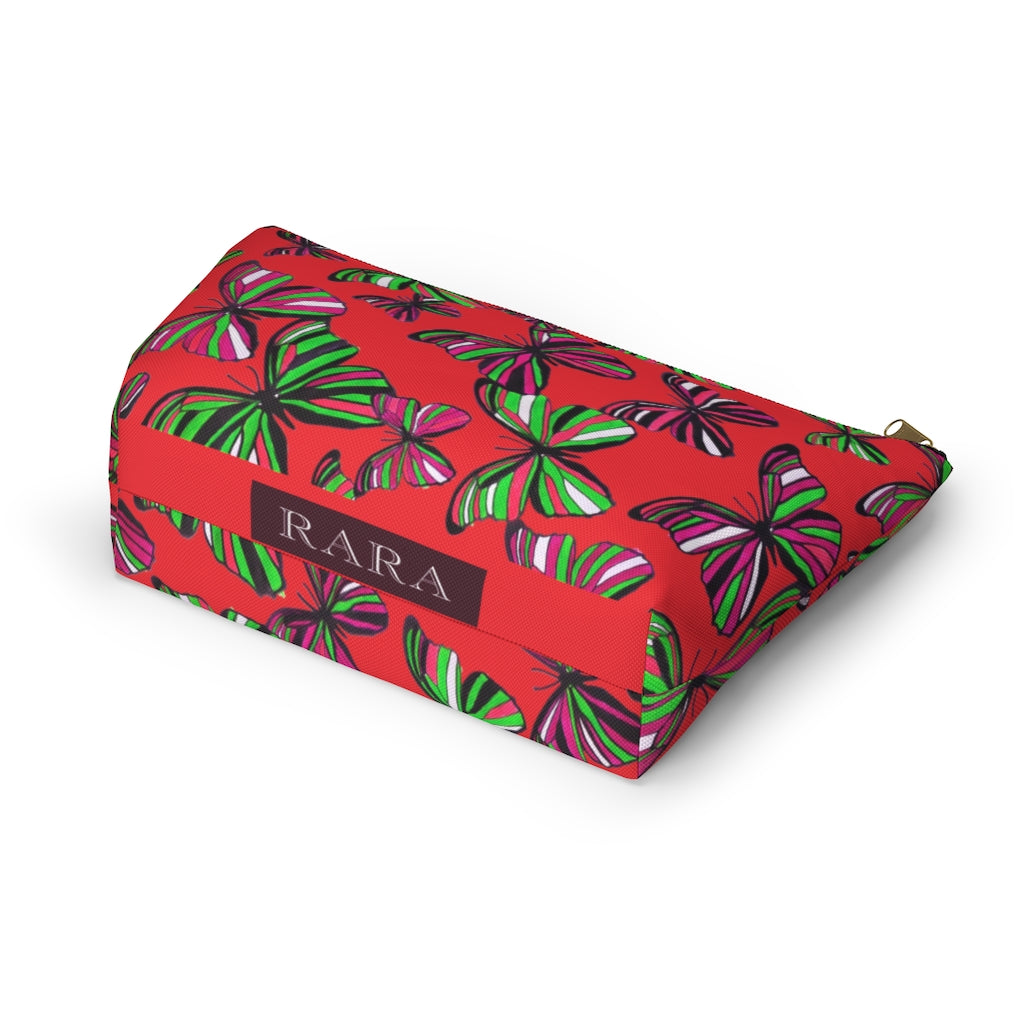 Butterflies Red Accessory Pouch