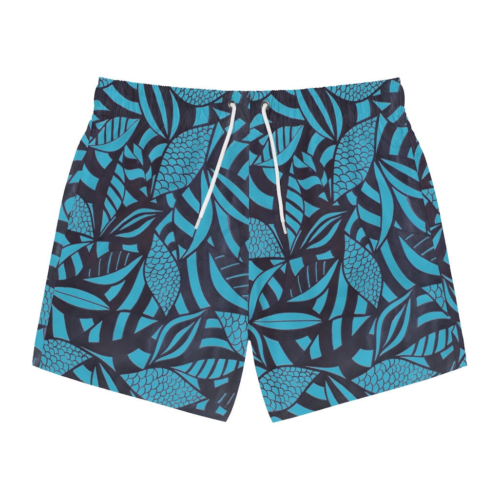 Aqua Tropical Minimalist Men's Swimming Trunks