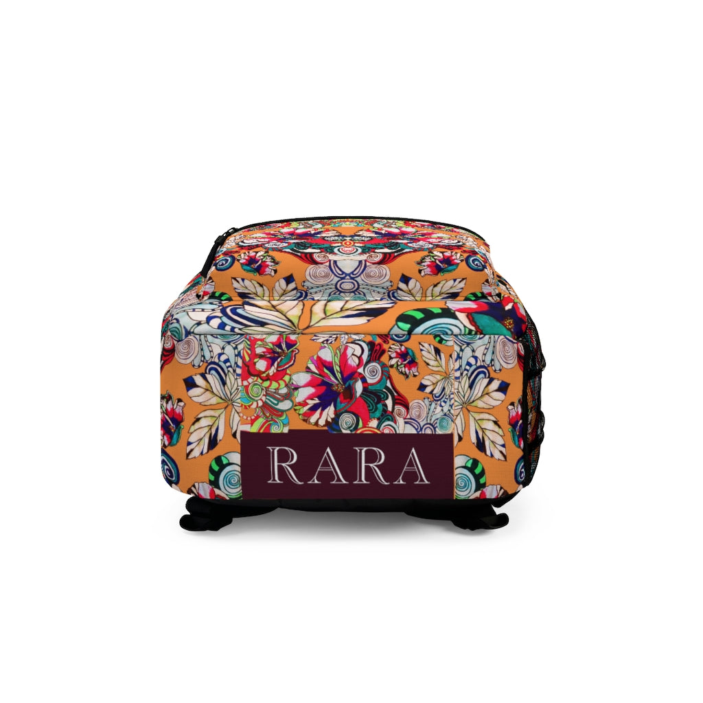 Peach Artsy Floral Pop Backpack