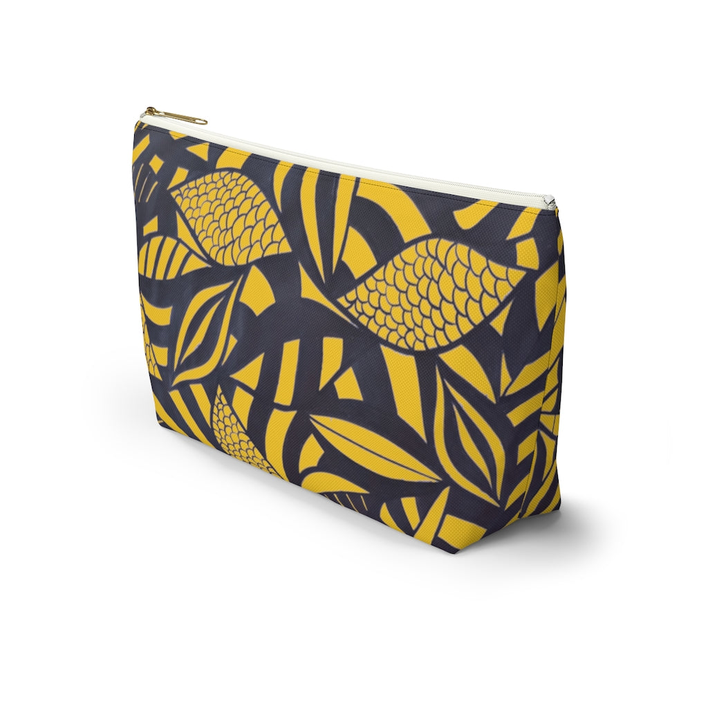 Yellow Tropical Minimalist Accessory Pouch