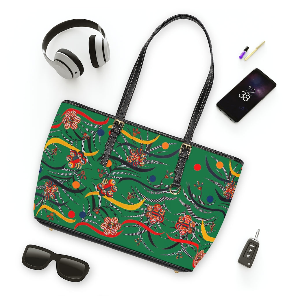 Green Wilderness PU Leather Shoulder Bag