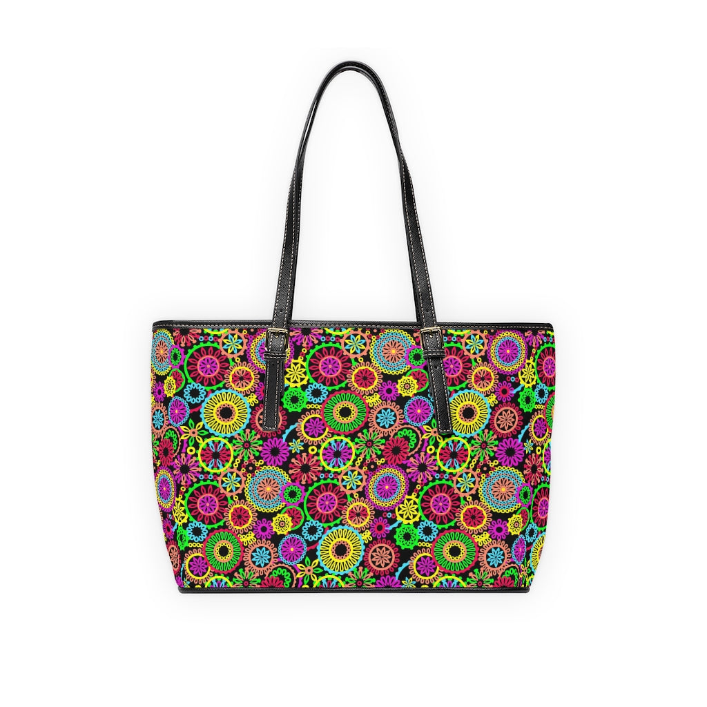 Black 70's Vibe PU Leather Shoulder Bag