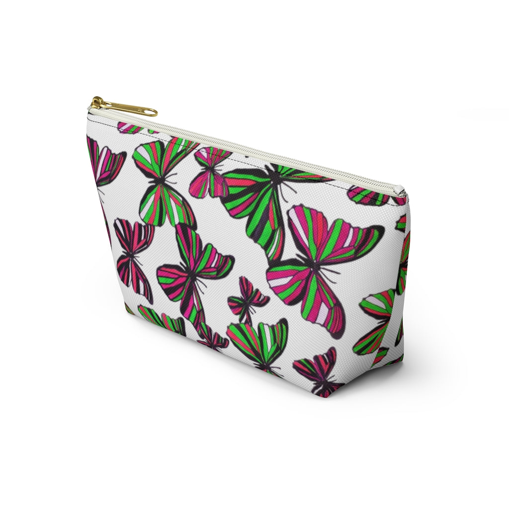 Butterflies White Accessory Pouch