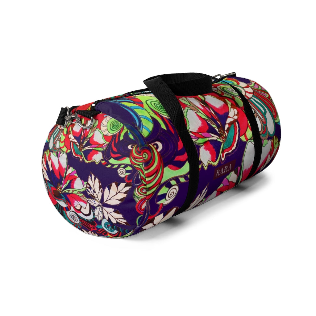 Artsy Floral Pop Violet Duffel Bag