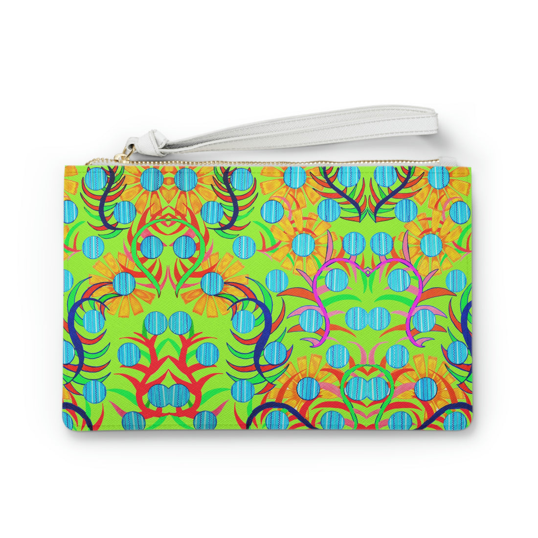 lime green sunflower clutch bag