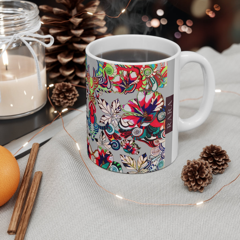 Floral Art Slate Mug 11oz