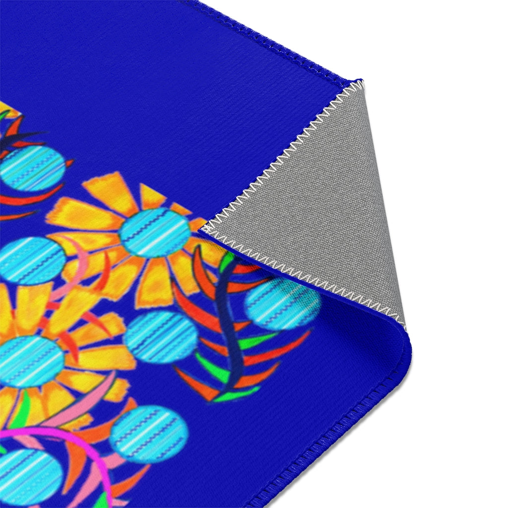Sun Flower Royal Blue Area Rug