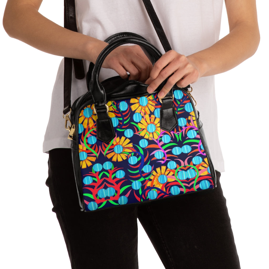 ink sunflower handbag