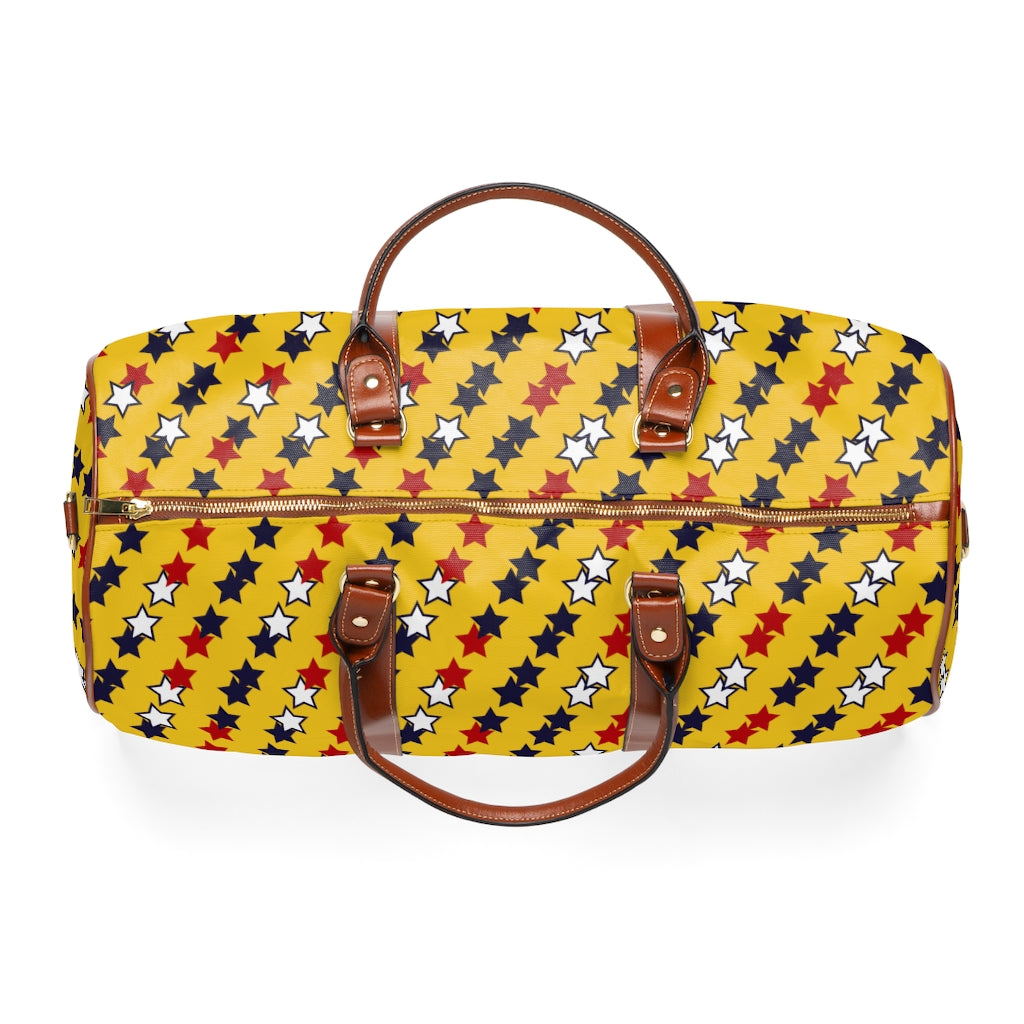 Yellow Starry Waterproof AOP Travel Bag