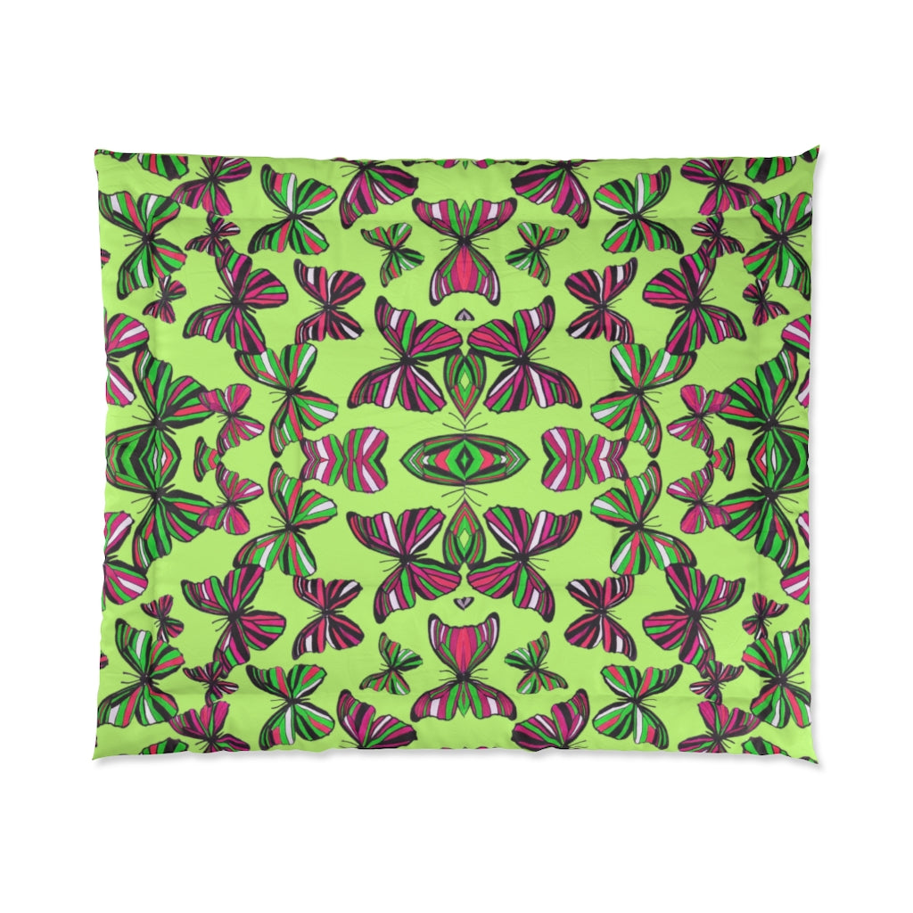 Butterflies Lime Comforter