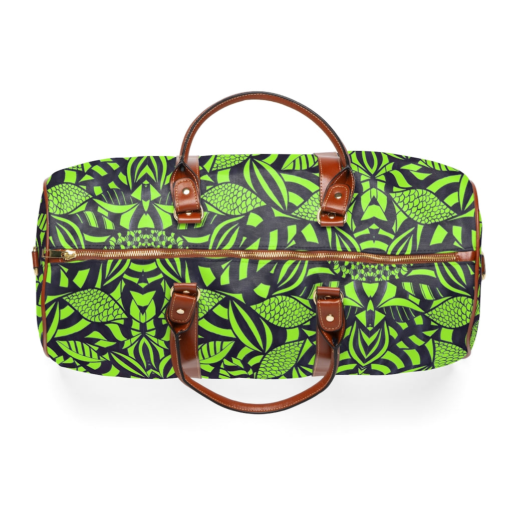 Lime Tropical Minimalist Waterproof AOP Travel Bag