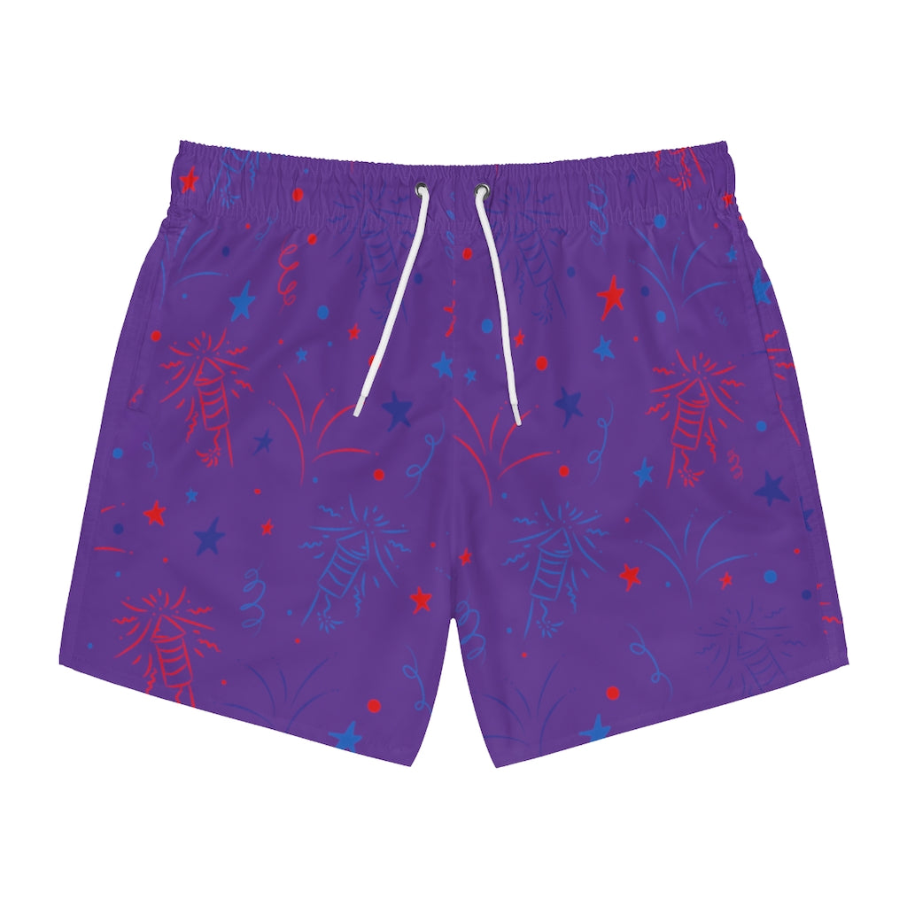 Men's Firecracker Purple Swimming Trunks