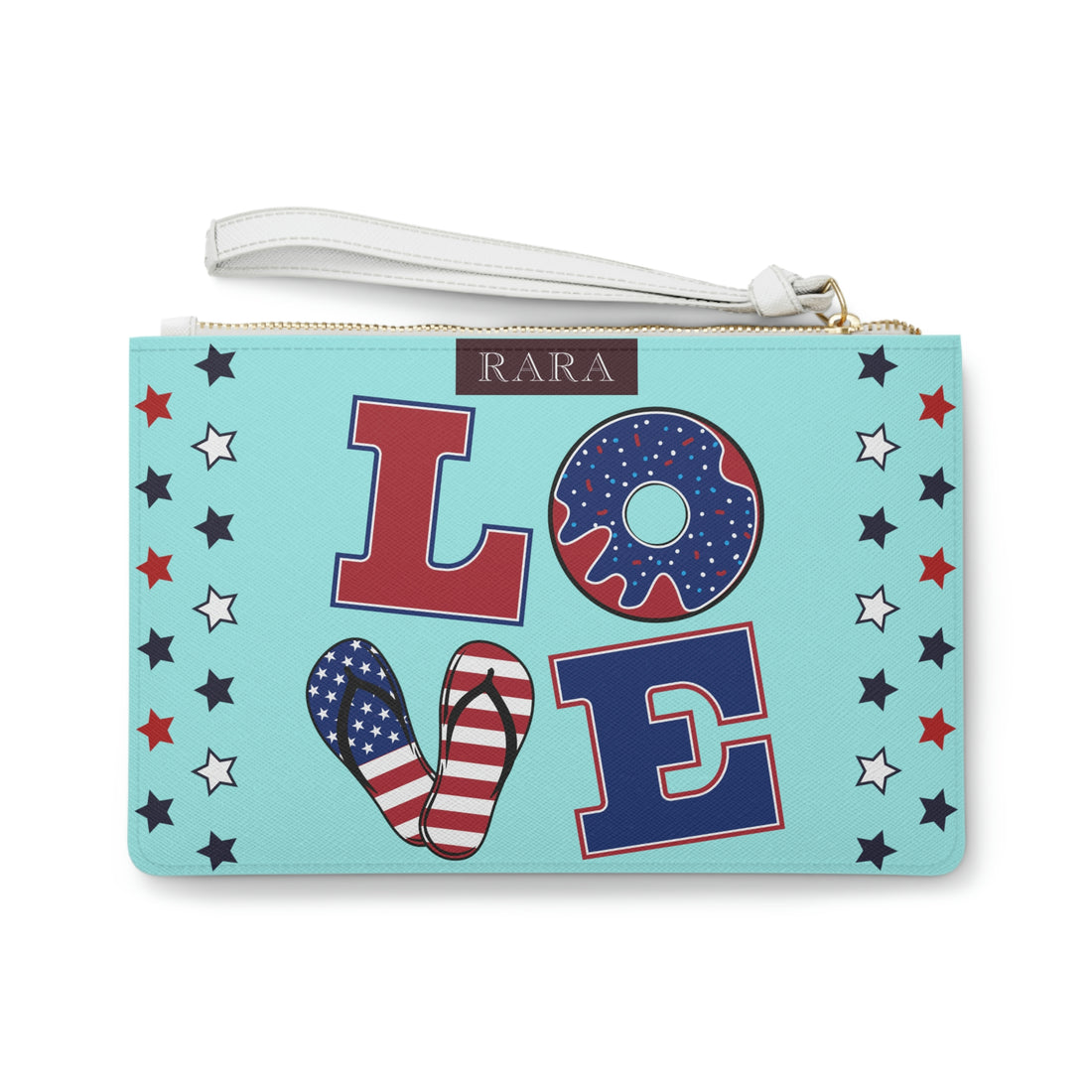 Icy Blue American Love Clutch Bag