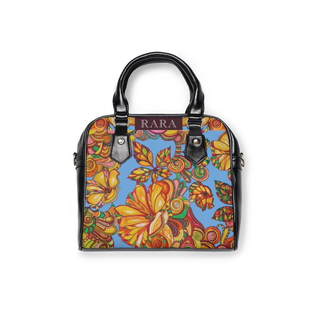 sky floral print handbag