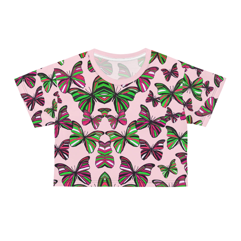 Tint Butterfly AOP Crop Tee