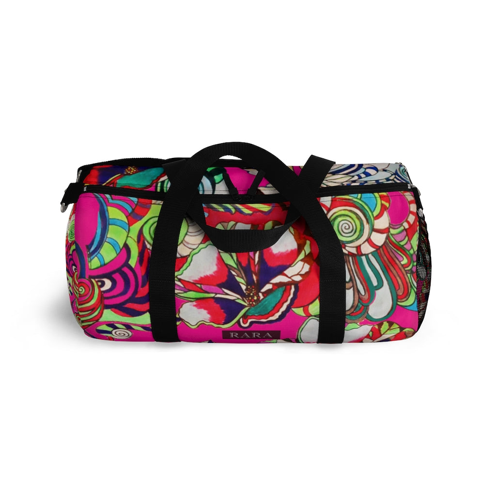 Artsy Floral Pop Pink Duffel Bag