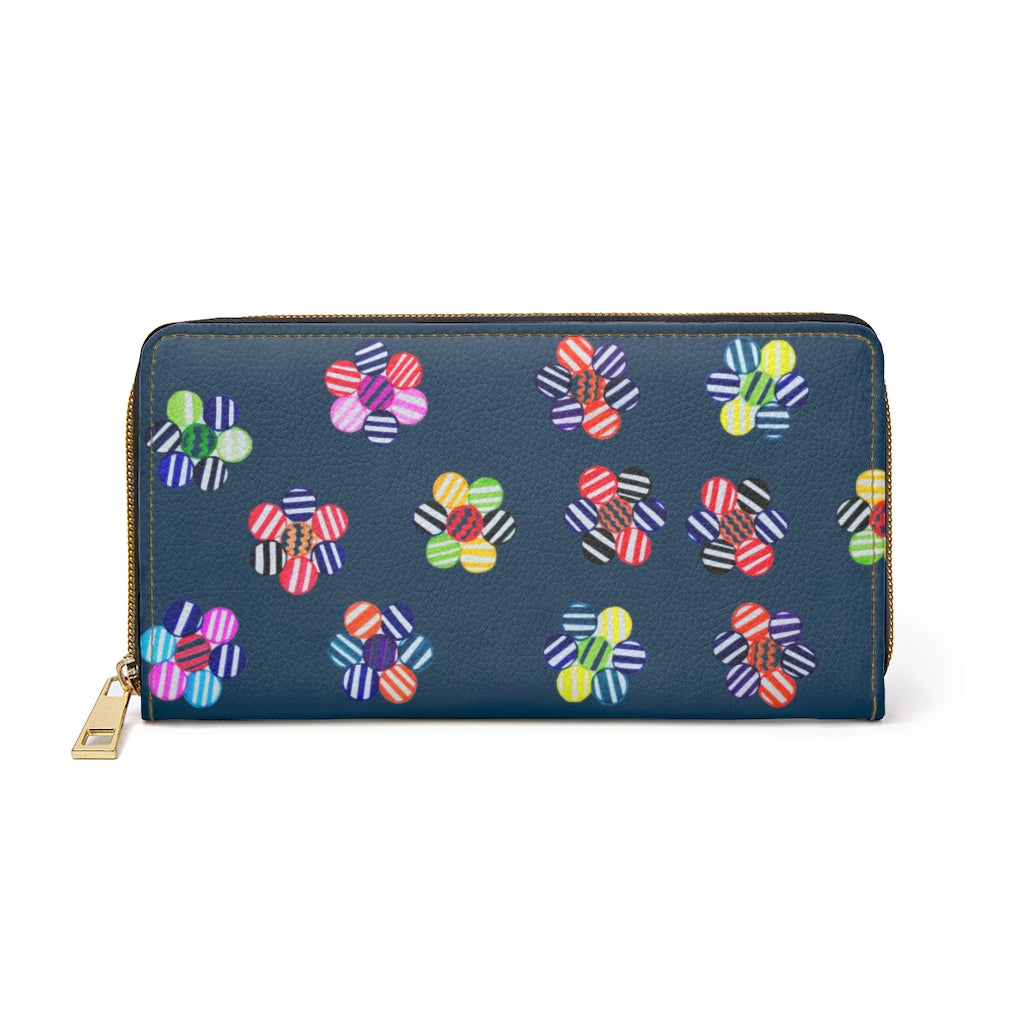 teal floral print clutch wallet