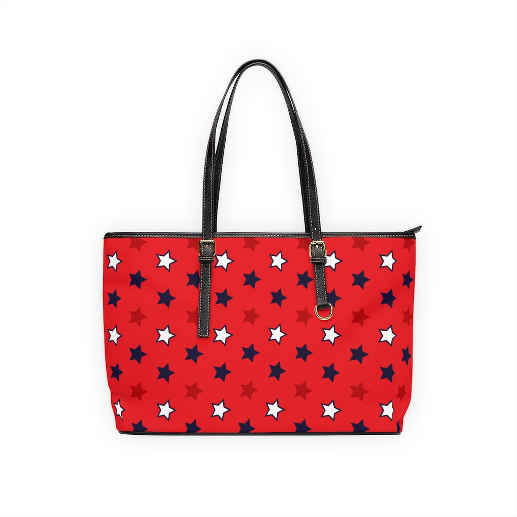 Starry Red PU Leather Shoulder Bag