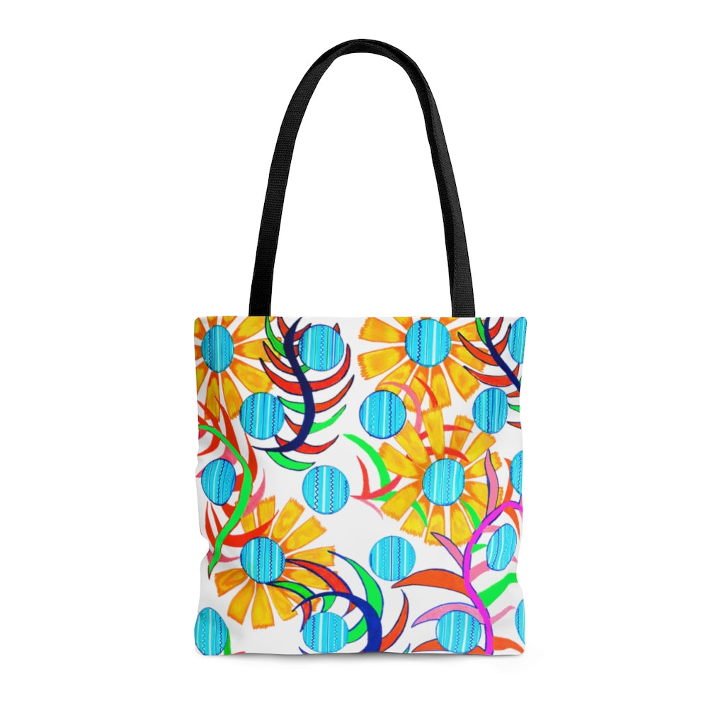 AOP The Sunflower Jet White Tote Bag