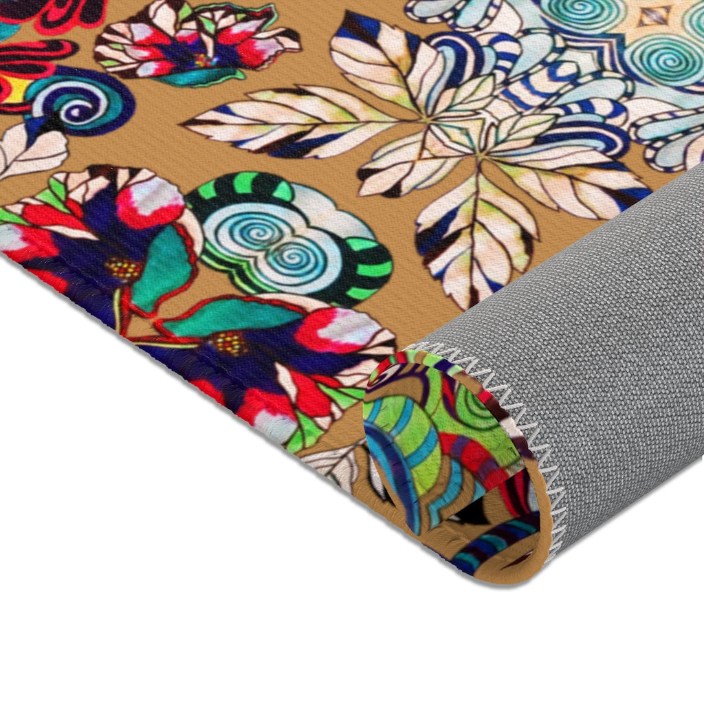 Artsy Floral Pop Tussock Area Rug
