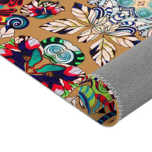 Artsy Floral Pop Tussock Area Rug